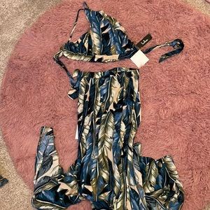 2 piece printed maxi dress
